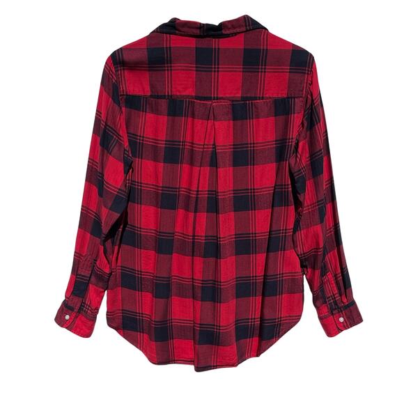 FRANK & EILEEN x GRAYSON Women’s The Hero Shirt Red and Black Plaid - Picture 4 of 5